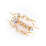 Bejewelled Beetle Brooch - White