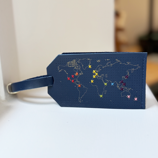 Stitch Where You've Been Luggage Tag - Navy