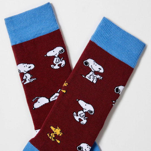BeSnoopy Burgundy Socks