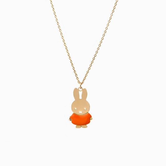 Miffy Enamel Necklace - Orange