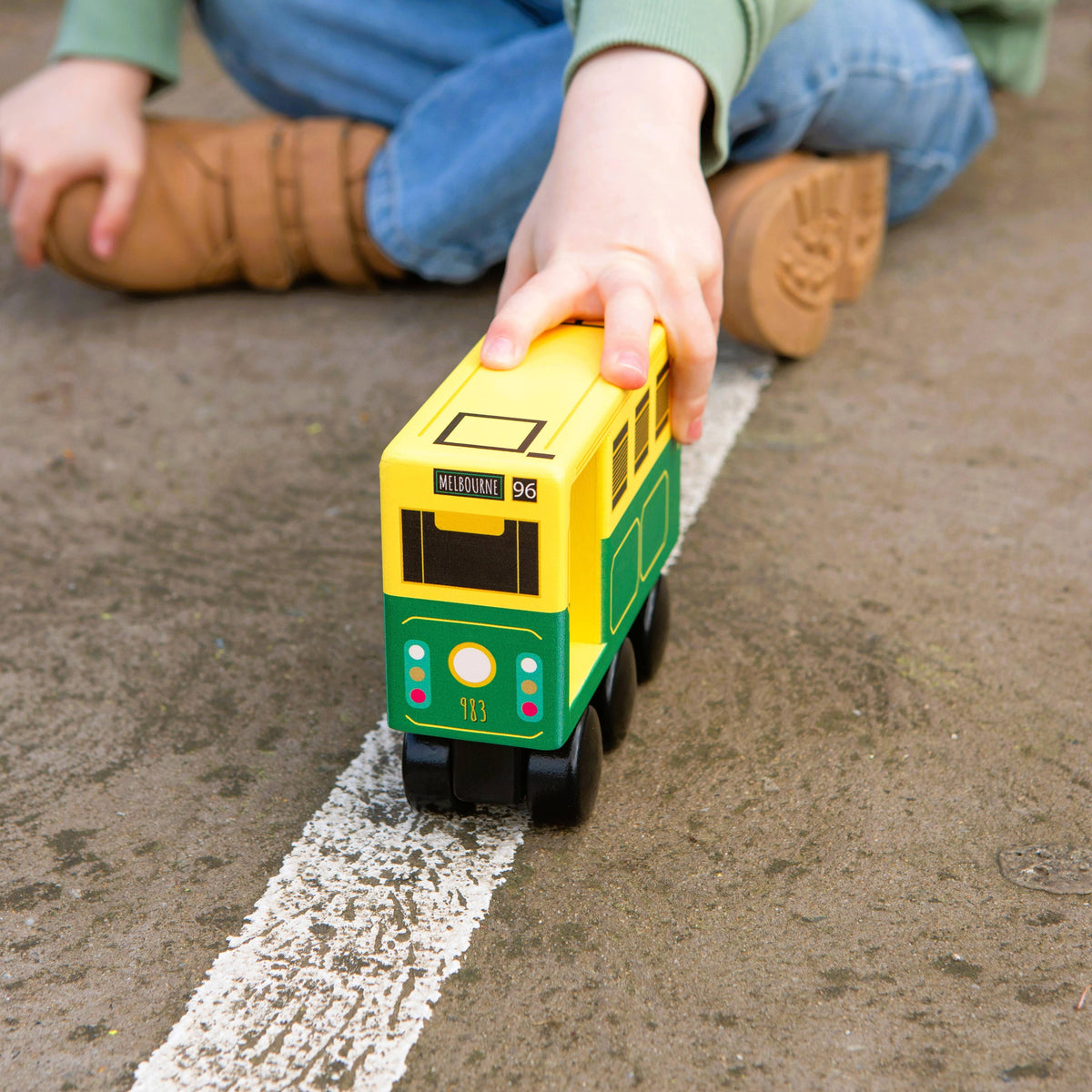 Wooden Melbourne Tram Push Along Toy