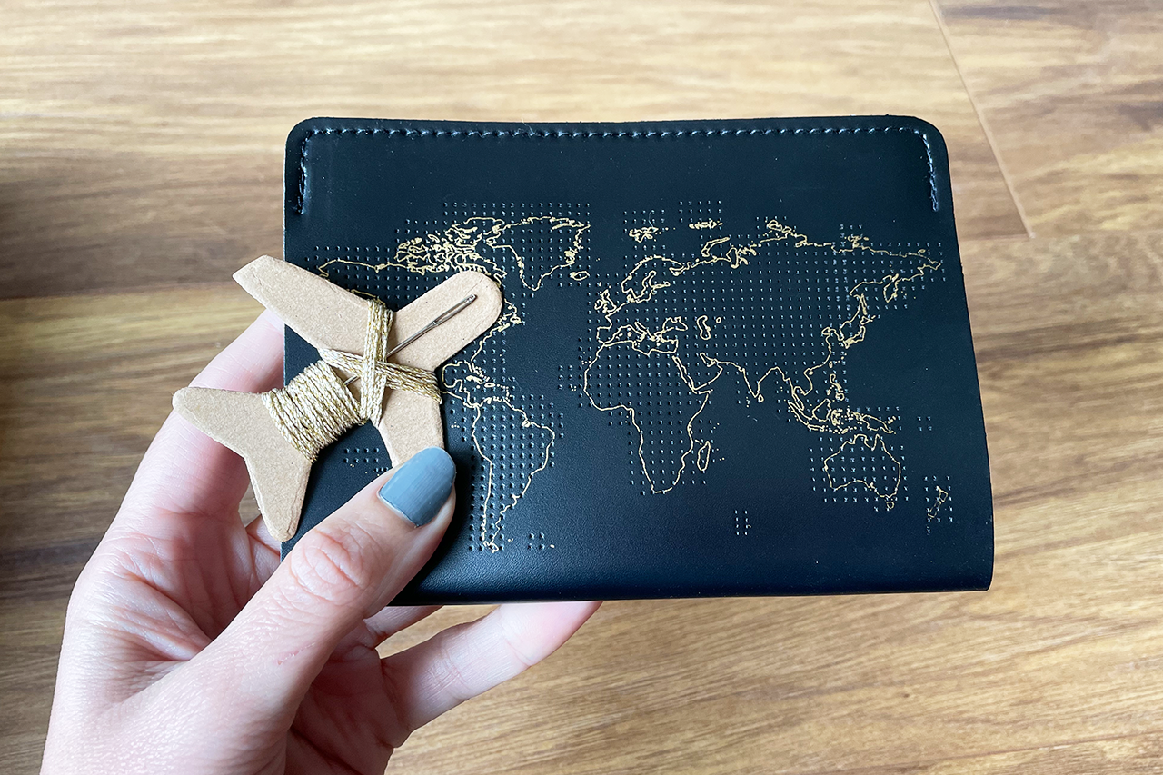 Stitch Where You've Been Passport Cover Kit - Vegan Black