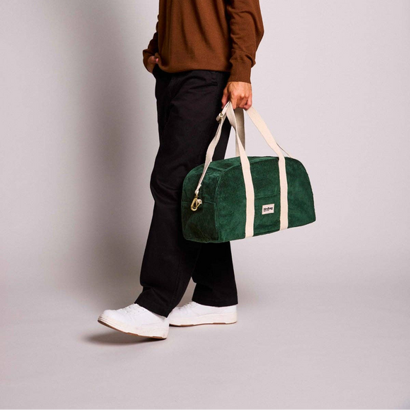 Charlie Velvet Forest Green Bowling Bag