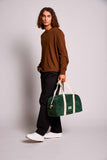 Charlie Velvet Forest Green Bowling Bag