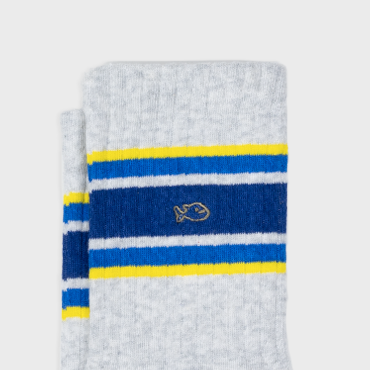 BILLYBELT Retro Socks - Grey, Blue & Yellow