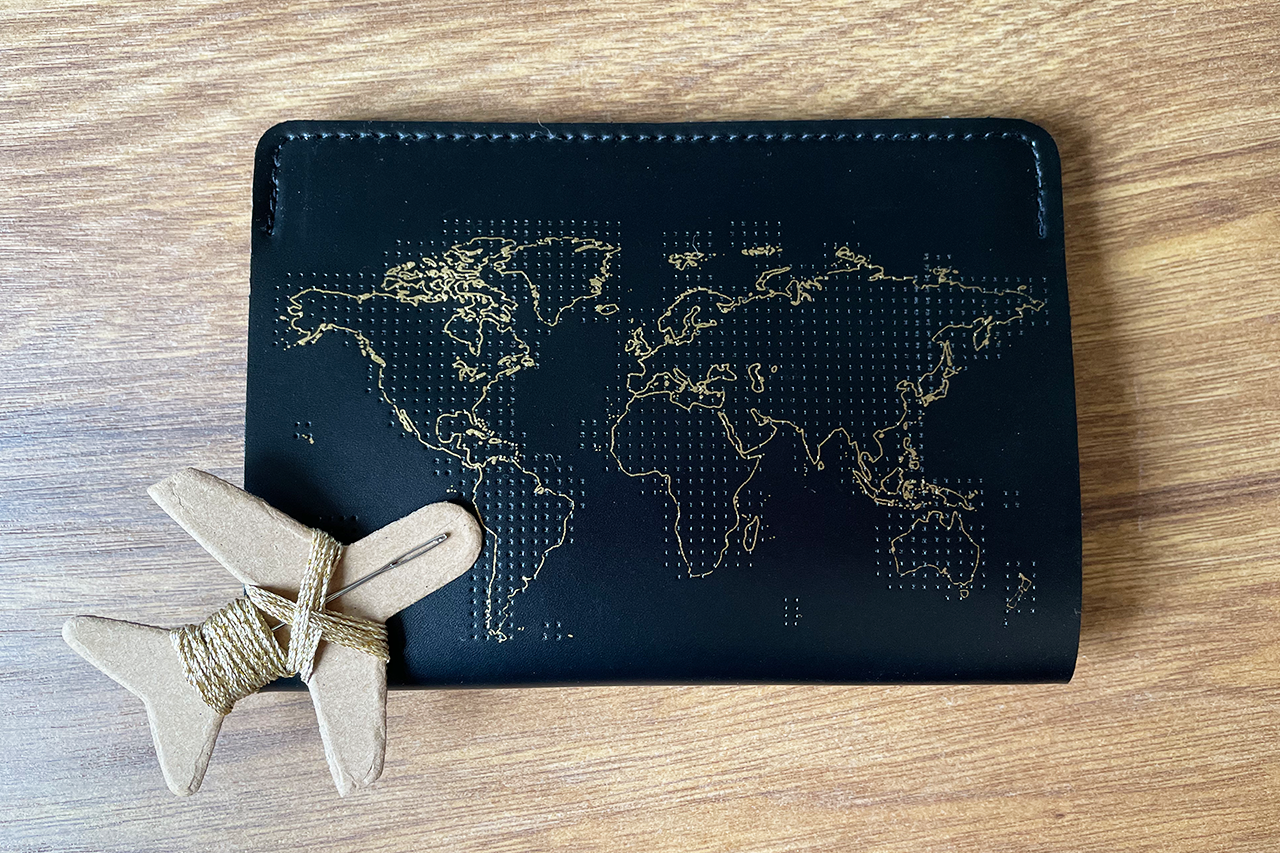 Stitch Where You've Been Passport Cover Kit - Vegan Black