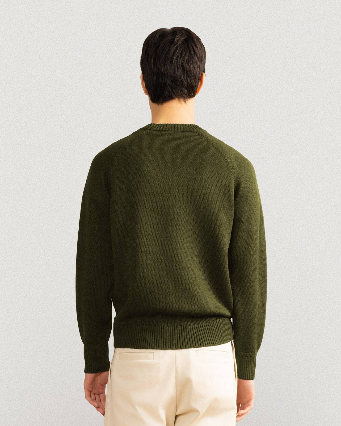 Australian Merino Wool Top Olive Green Smiley