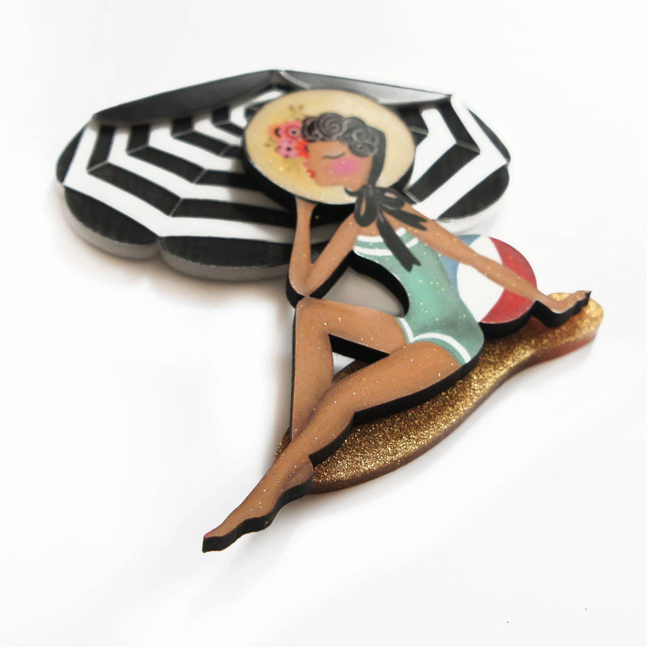 Girl on the Beach Brooch