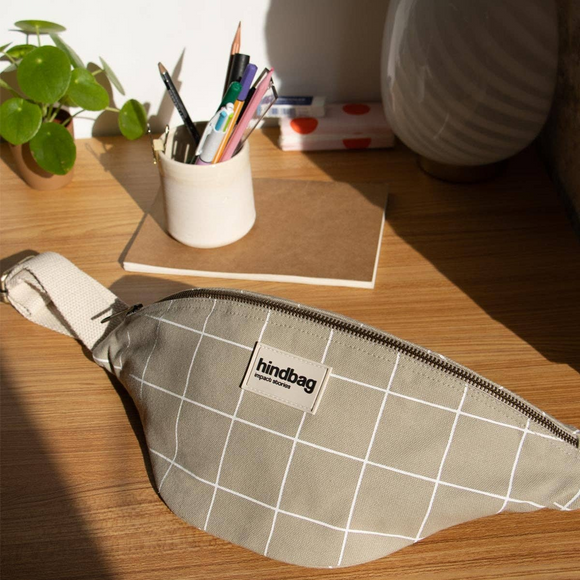 Olivia Checkered Green/White Cross Body Bag