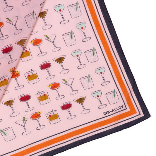 Olivia Square Scarf - Cocktail Print