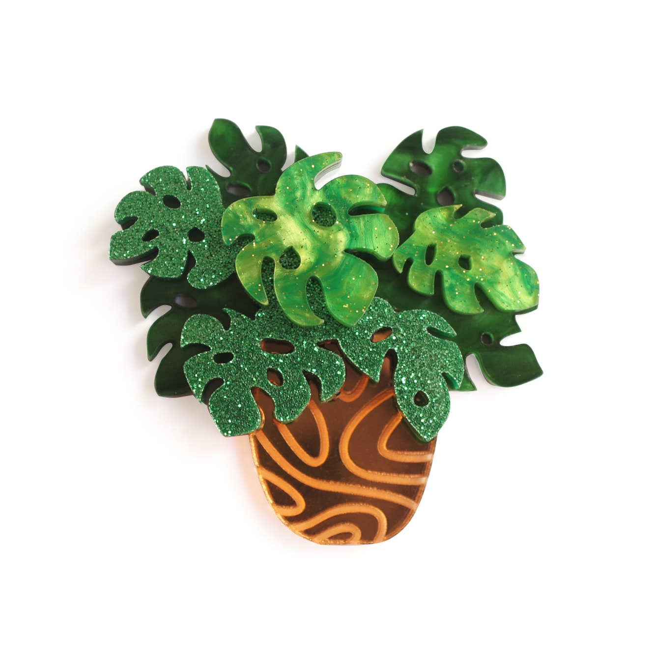 Monstera Brooch
