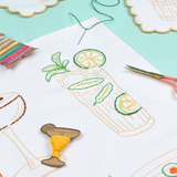 Stitch Your Cocktails Tea Towel - Embroidery Kit 