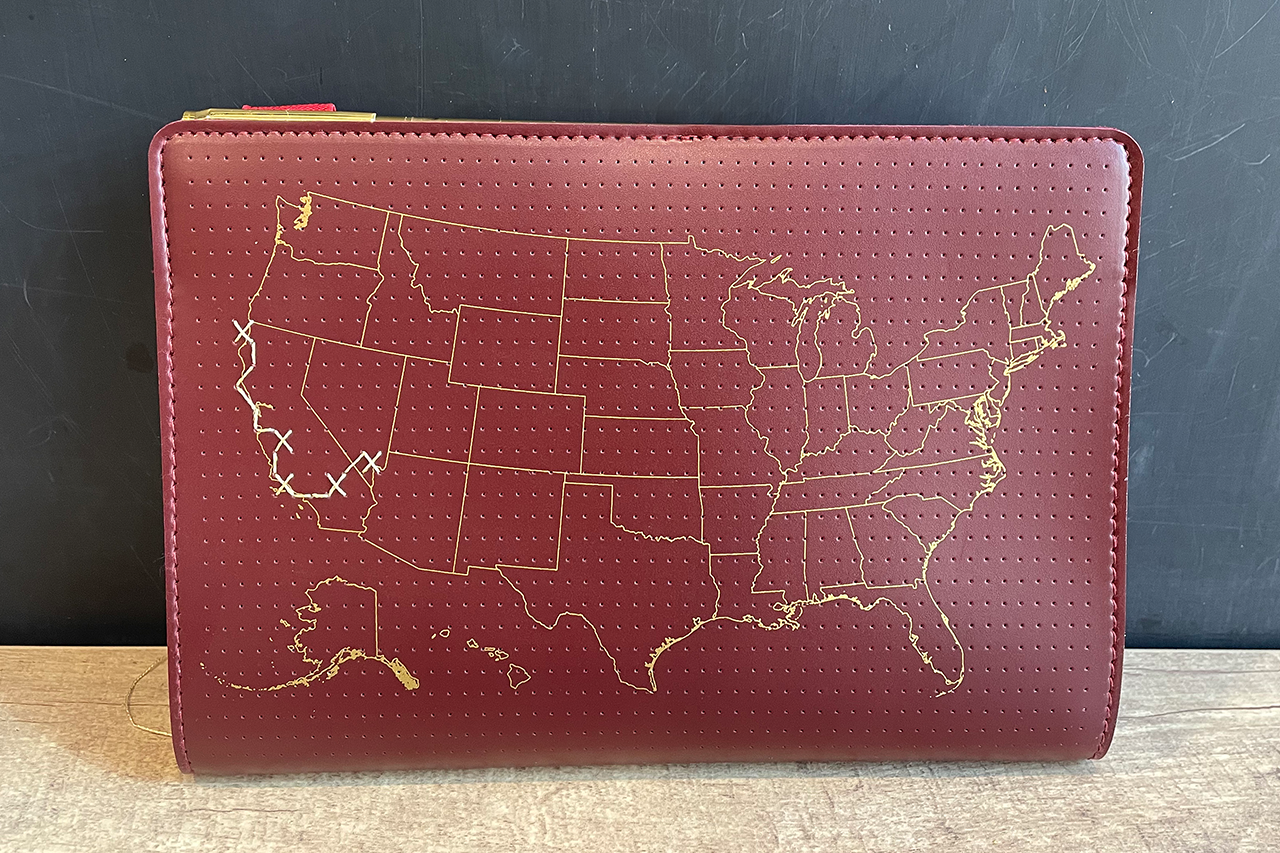 Stitch Your Travels - USA Edition Travel Notebook in Maroon