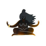Naked Yoga Brooch - Black