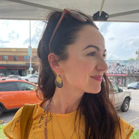 Yellow Butterfly Wing Earrings