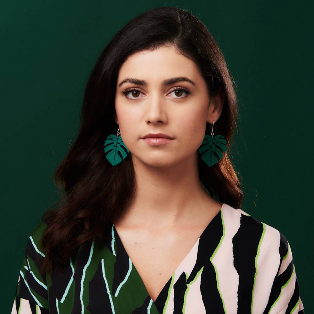 Monstera Leaf Earrings