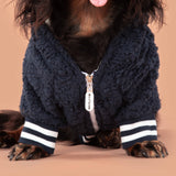 Navy Teddy Hoodie Dog Jumper