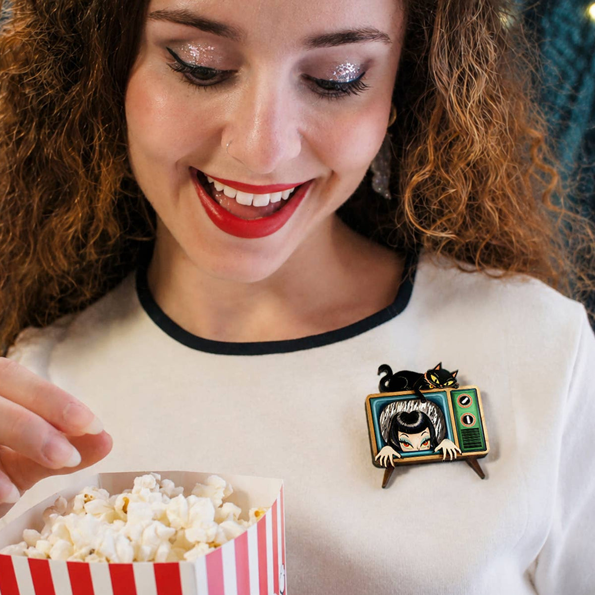 Night TV Brooch