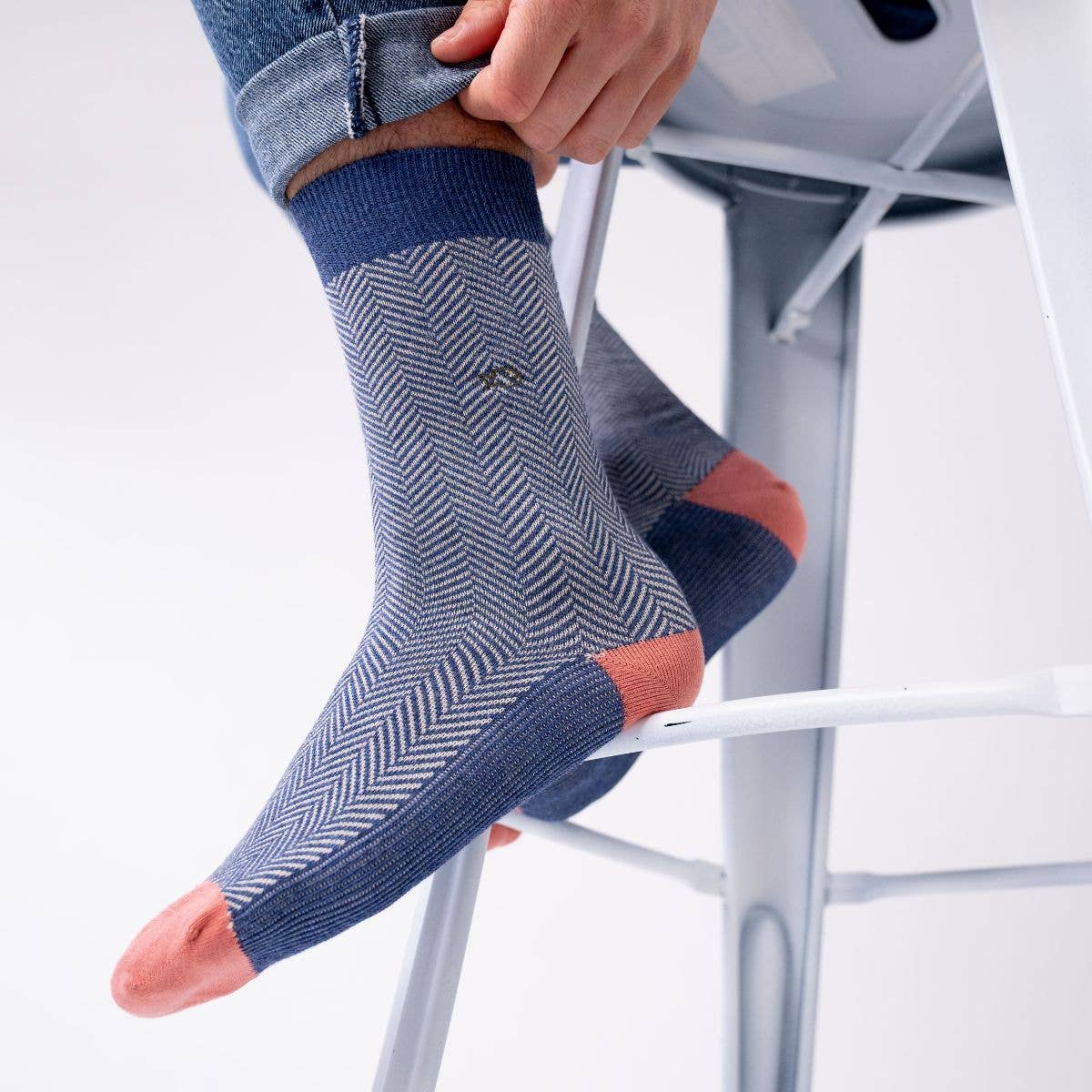 BILLYBELT Chevron Combed Cotton Socks - Disko