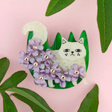 Cream Cat Brooch