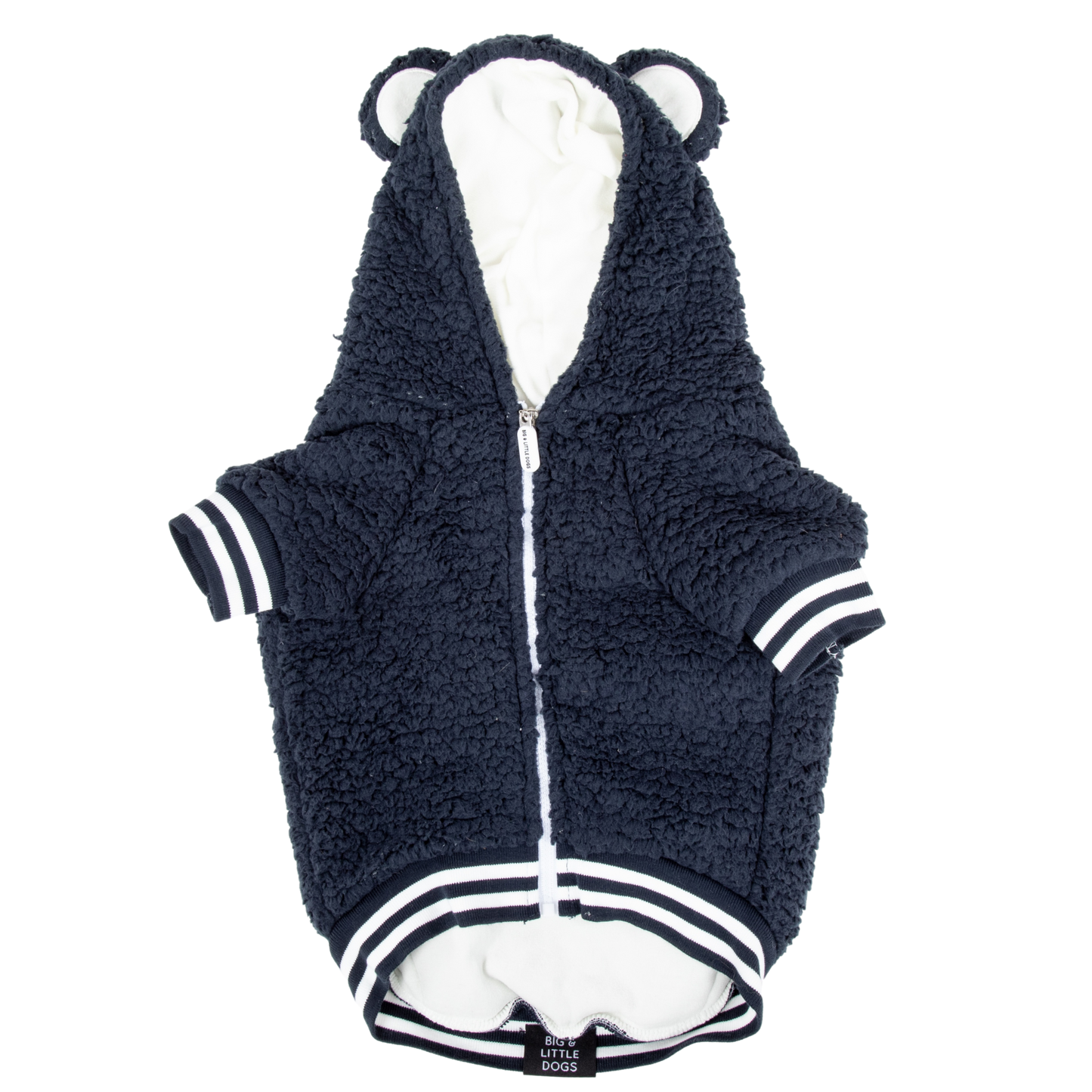 Navy Teddy Hoodie Dog Jumper
