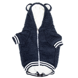 Navy Teddy Hoodie Dog Jumper