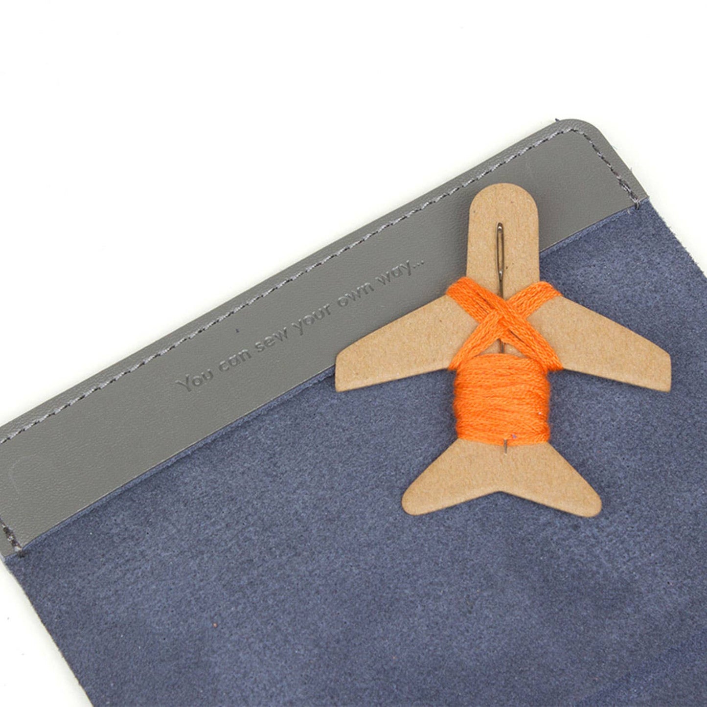 Stitch Where You've Been Passport Cover Kit - Grey Leather