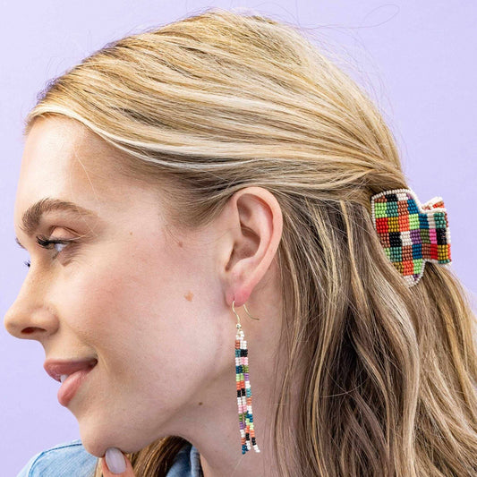 Gia Petite Multi-Color Checked Claw