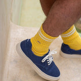 BILLYBELT Retro Combed Cotton Socks - Yellow