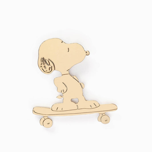 Peanuts Gold Plated Pin - Skateboard