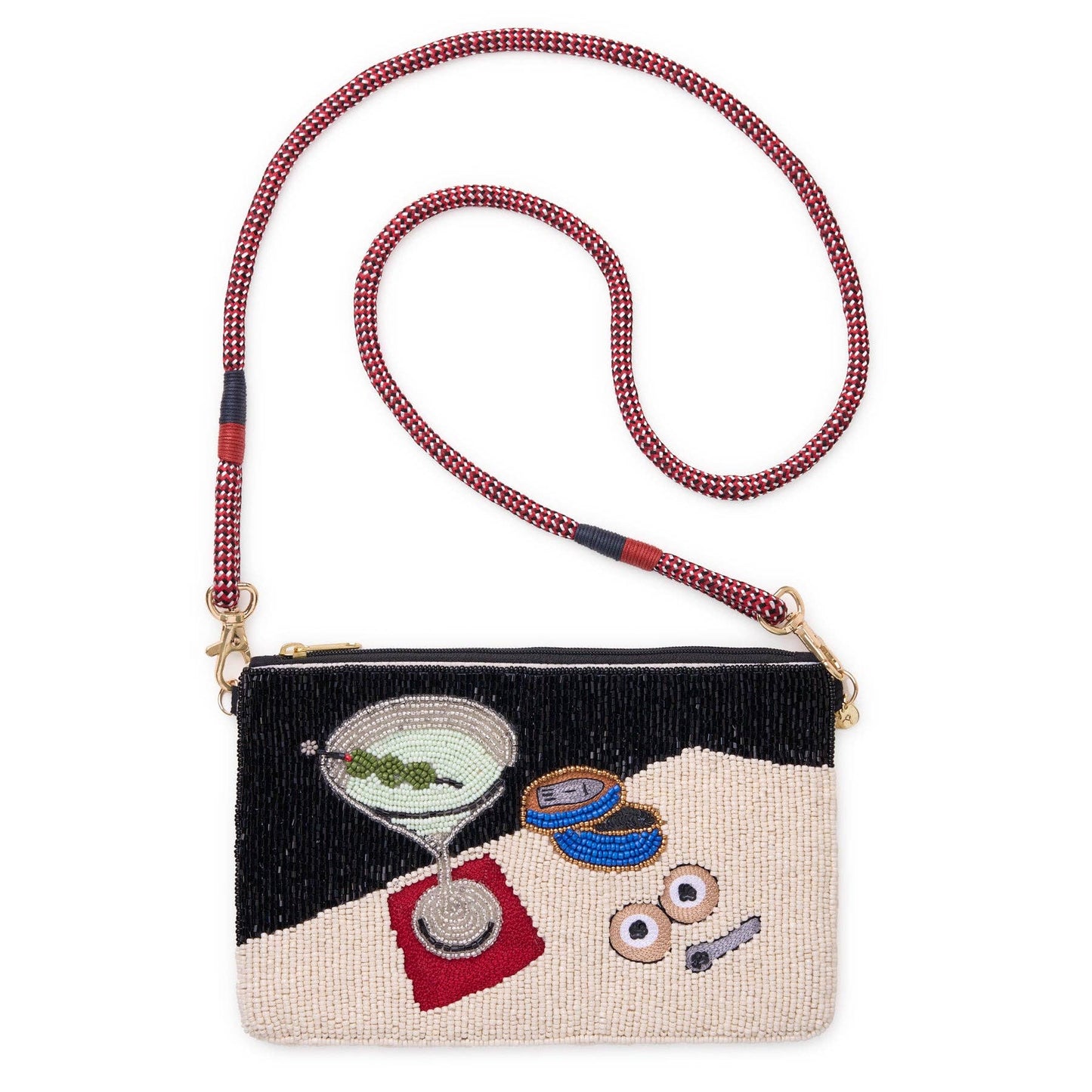Leila Martini + Caviar Beaded Bag With Strap