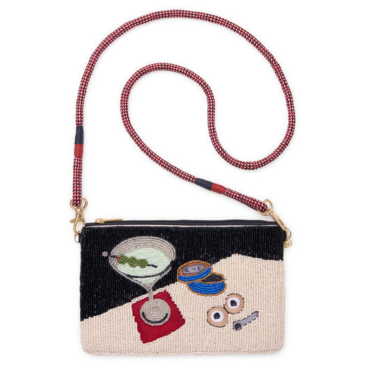 Leila Martini + Caviar Beaded Bag With Strap