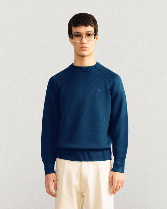 Australian Merino Wool Top Marine Blue Smiley