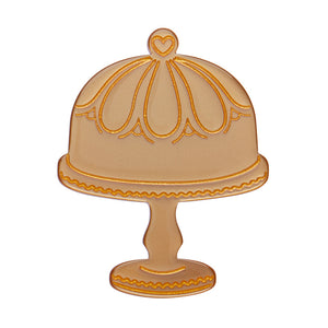 Classic Cake Stand Brooch - Gold