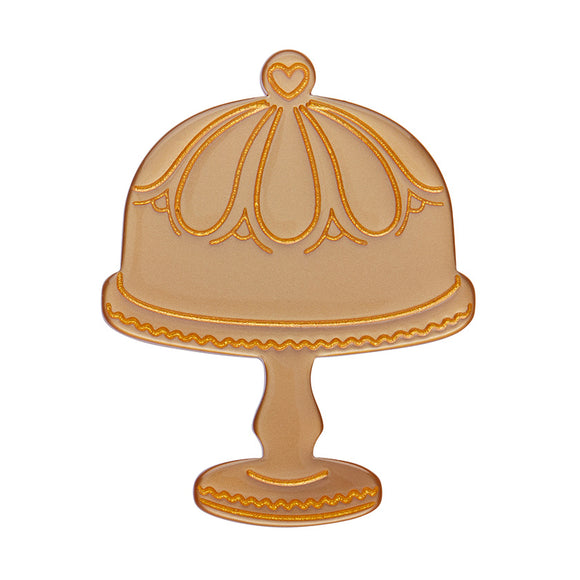 Classic Cake Stand Brooch - Gold