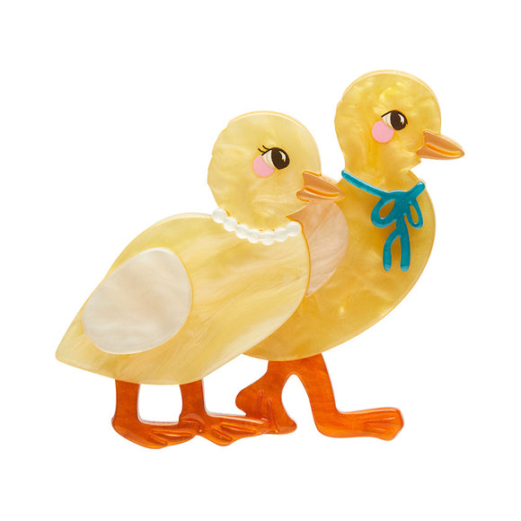 Well-Dressed Ducklings Brooch