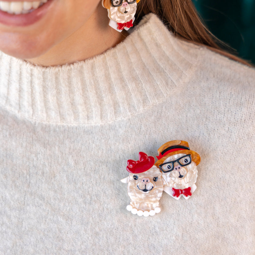 The Enamoured Alpacas Brooch