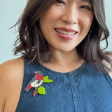 Mabel the Mistletoebird Brooch
