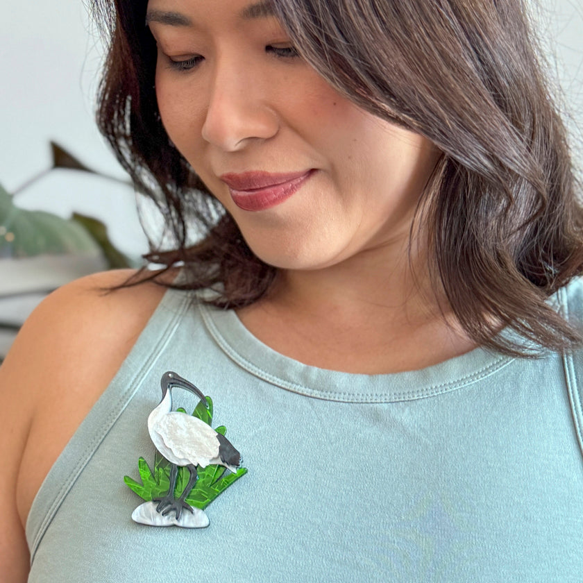 Izzy the Ibis Brooch