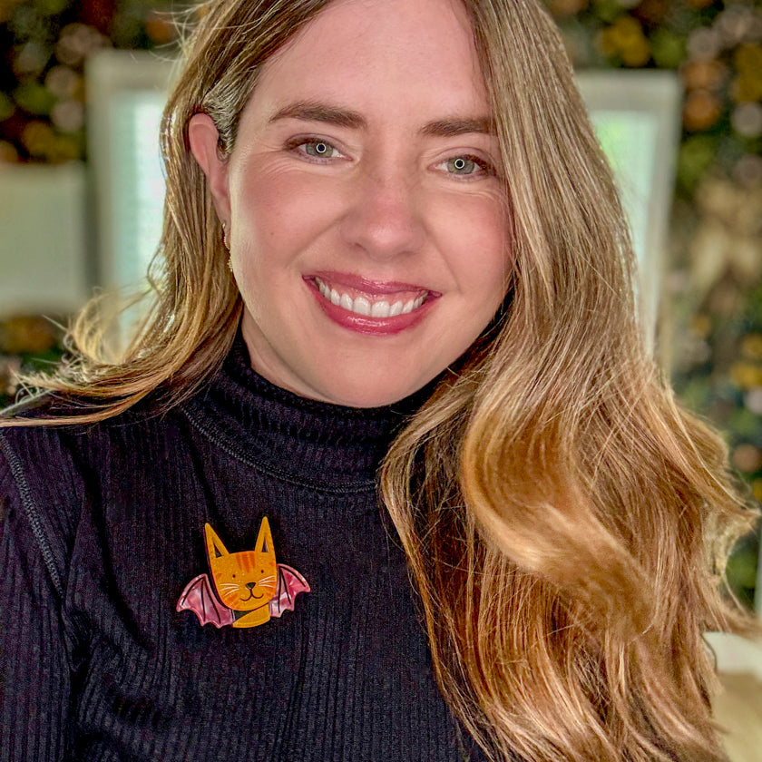 Winged Kitty Brooch
