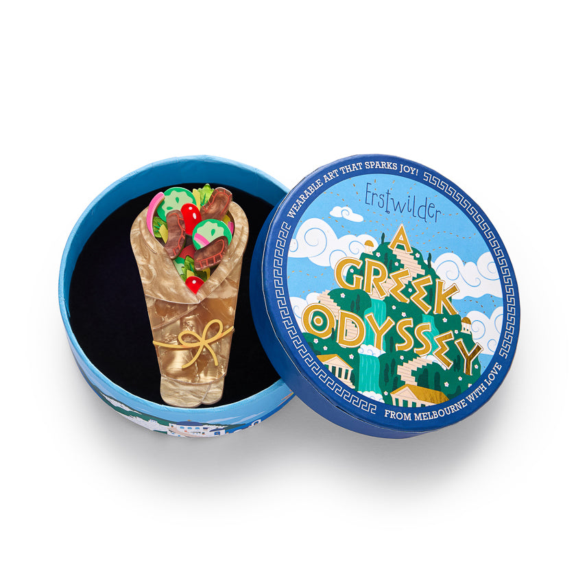Gyros on the Go Brooch