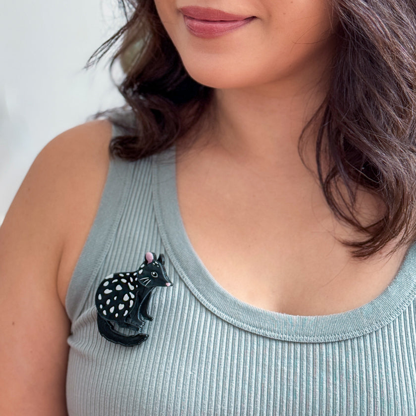 Eastern Quoll Brooch