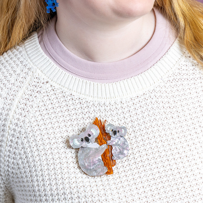 Among the Eucalyptus Brooch Pair