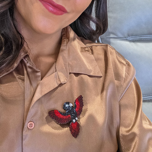 Kurri Kurri Marrpu (Red-Tailed Black Cockatoo) Brooch