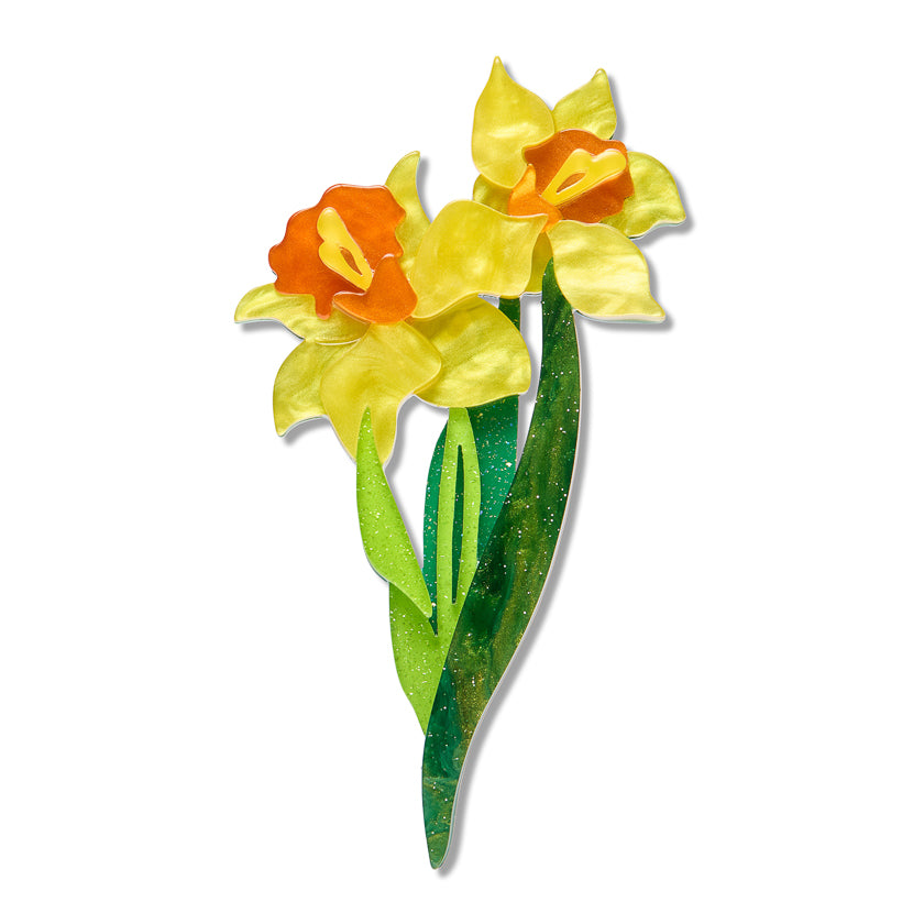Garden Goddess Daffodil Brooch
