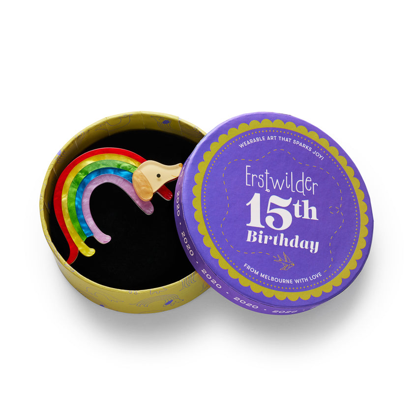 Rainbow Ruff Brooch