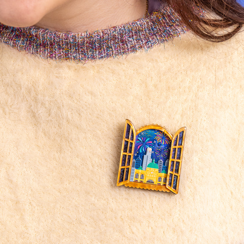 Fireworks Far & Wide Brooch