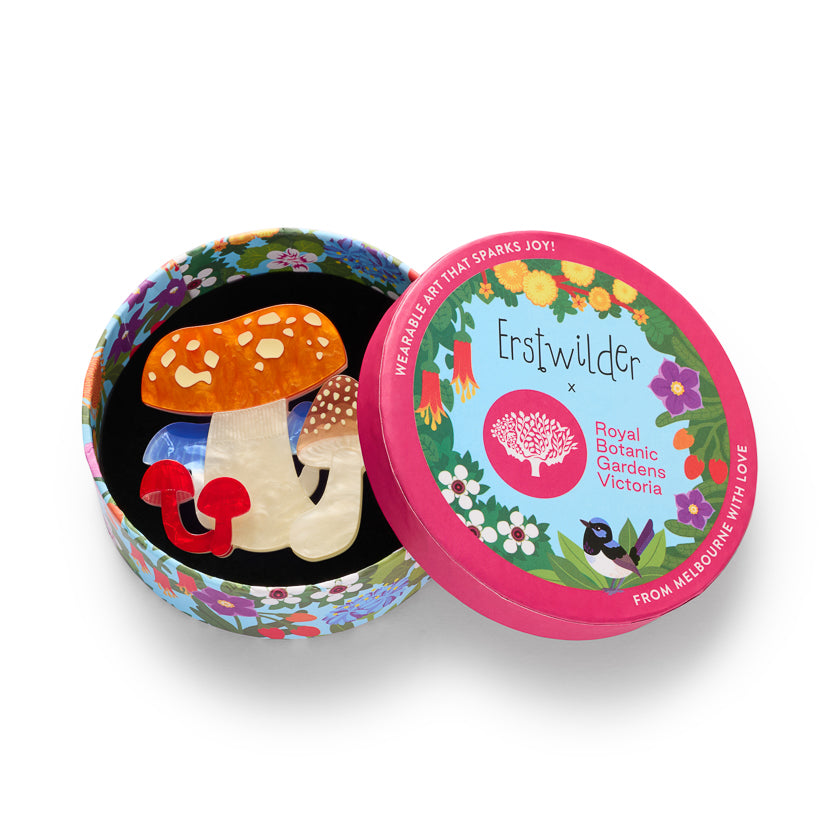 Native Mushroom Medley Brooch