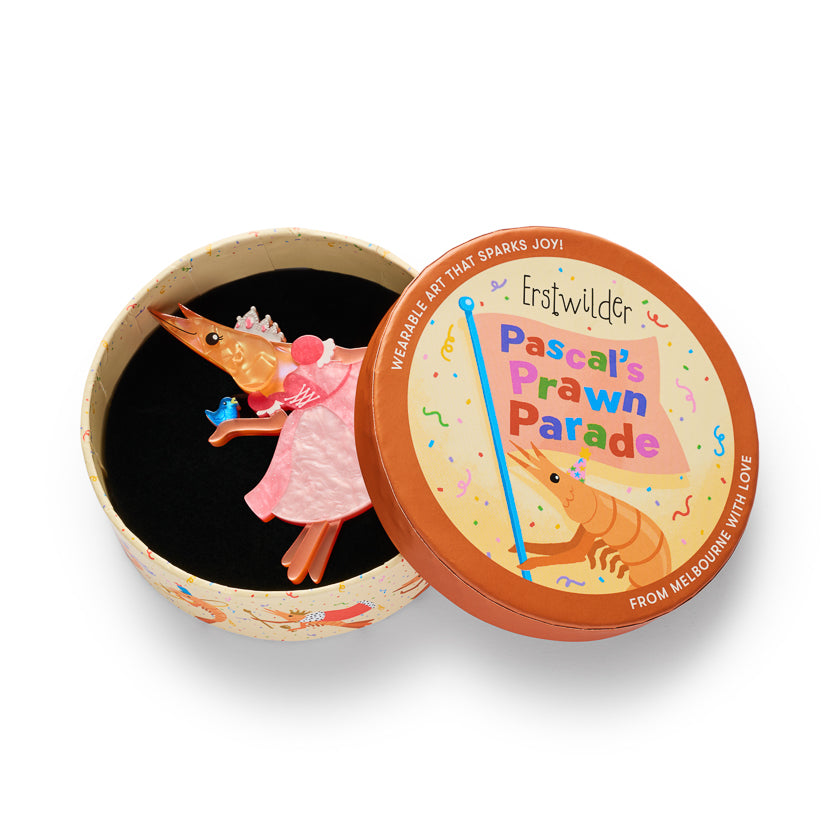 Pascal the Princess Prawn Brooch