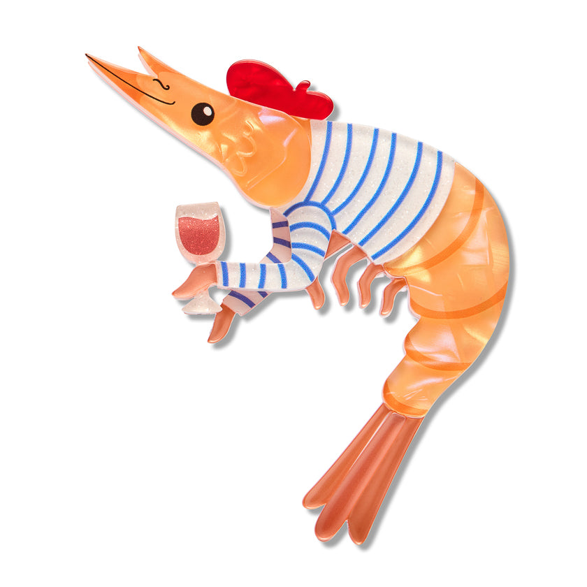 Pascal the Parisian Prawn Brooch